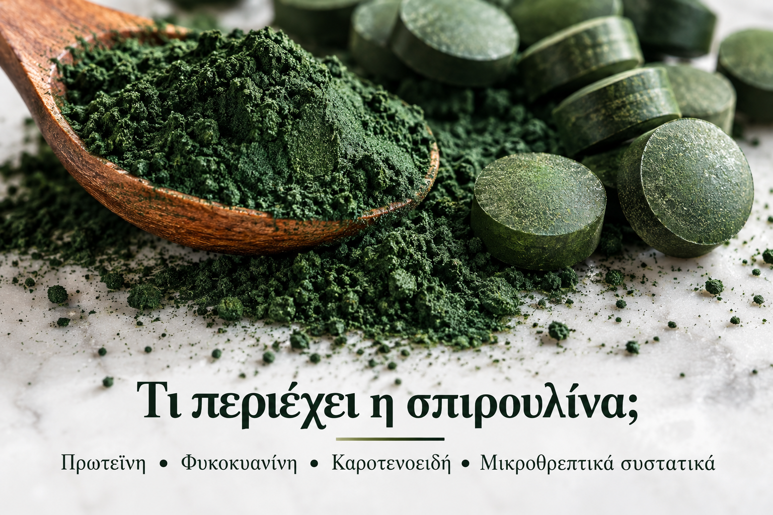 Σπιρουλίνα ιδιότητες, συστατικά, σκόνη και δισκία