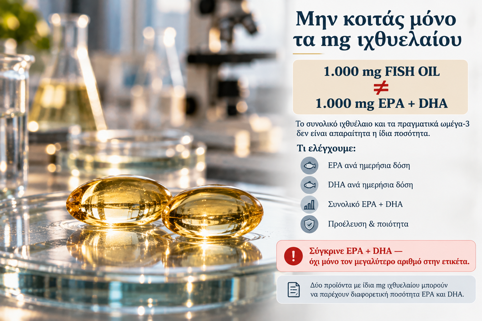 Πώς διαβάζουμε την ετικέτα συμπληρώματος ωμέγα-3 EPA και DHA