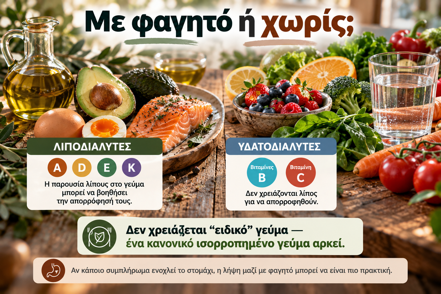 Πρακτικό ημερήσιο πρόγραμμα λήψης βιταμινών και συμπληρωμάτων